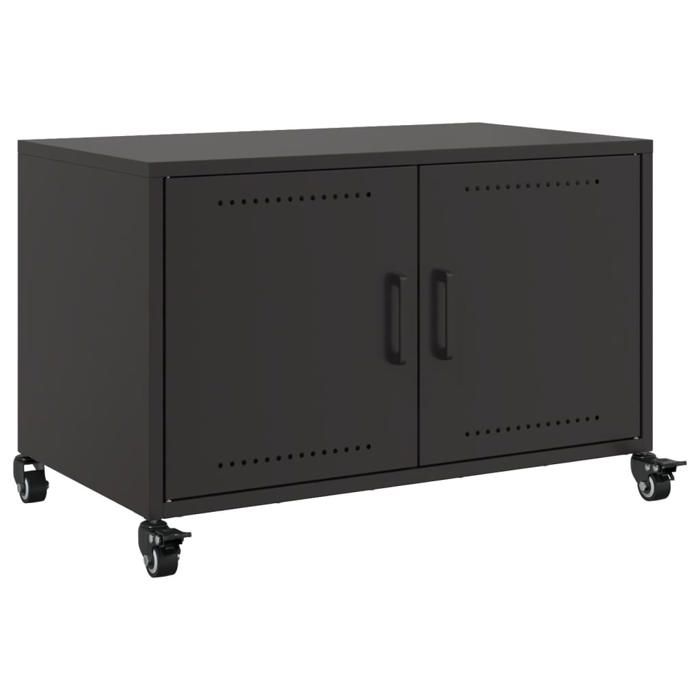 VidaXL Meuble TV, Armoire de Télévision avec Portes, Support Télé avec Rangement Salon Salle de Séjour Intérieur, Noir 846638