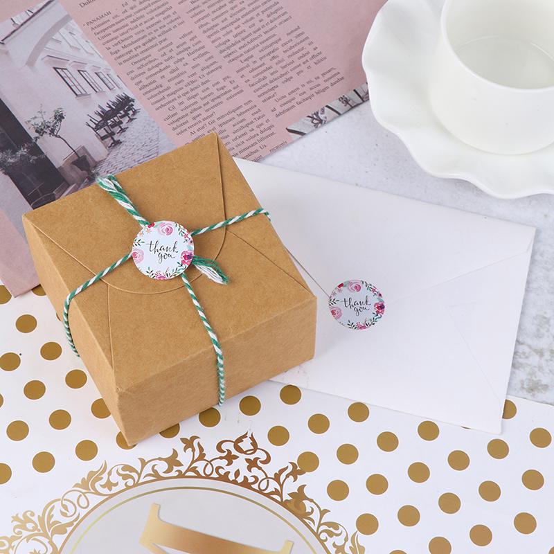 500 Labels/roll Thank You Sticker Seal Labes Flower Stationery Sticker