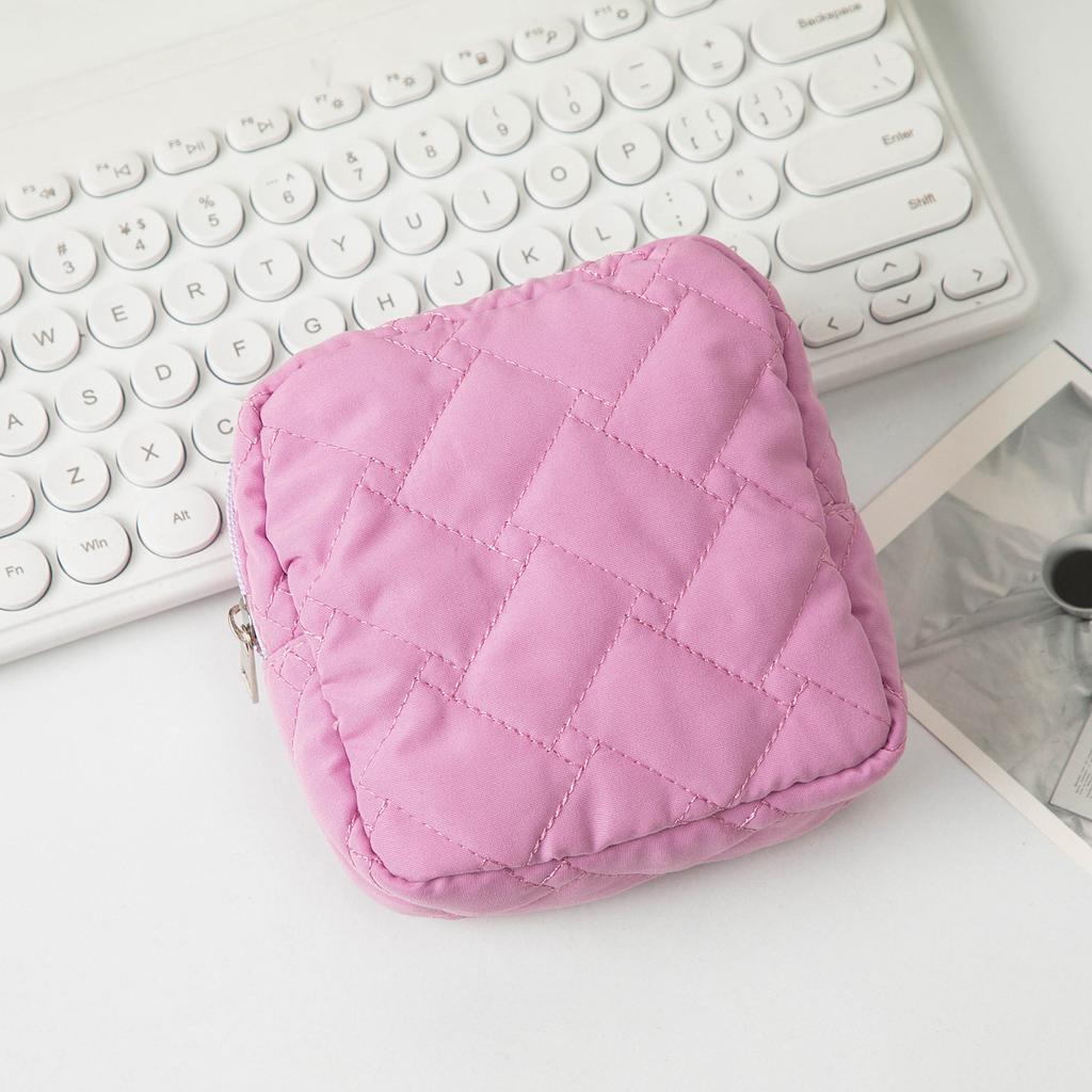 Heart Print Sanitary Napkins Storage Bag Feminine Period Pouch Portable Tampon Organizer Bag Mini Makeup Lipstick Storage Pouch