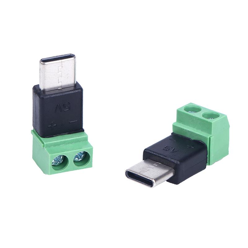 5 sztuk Złącze męskie Typ-C do 2-pinowego 5V Bez lutowania Adapter ładowania Głowica szybkiego połączenia Do ładowania telefonów komórkowych, komputerów, tabletów