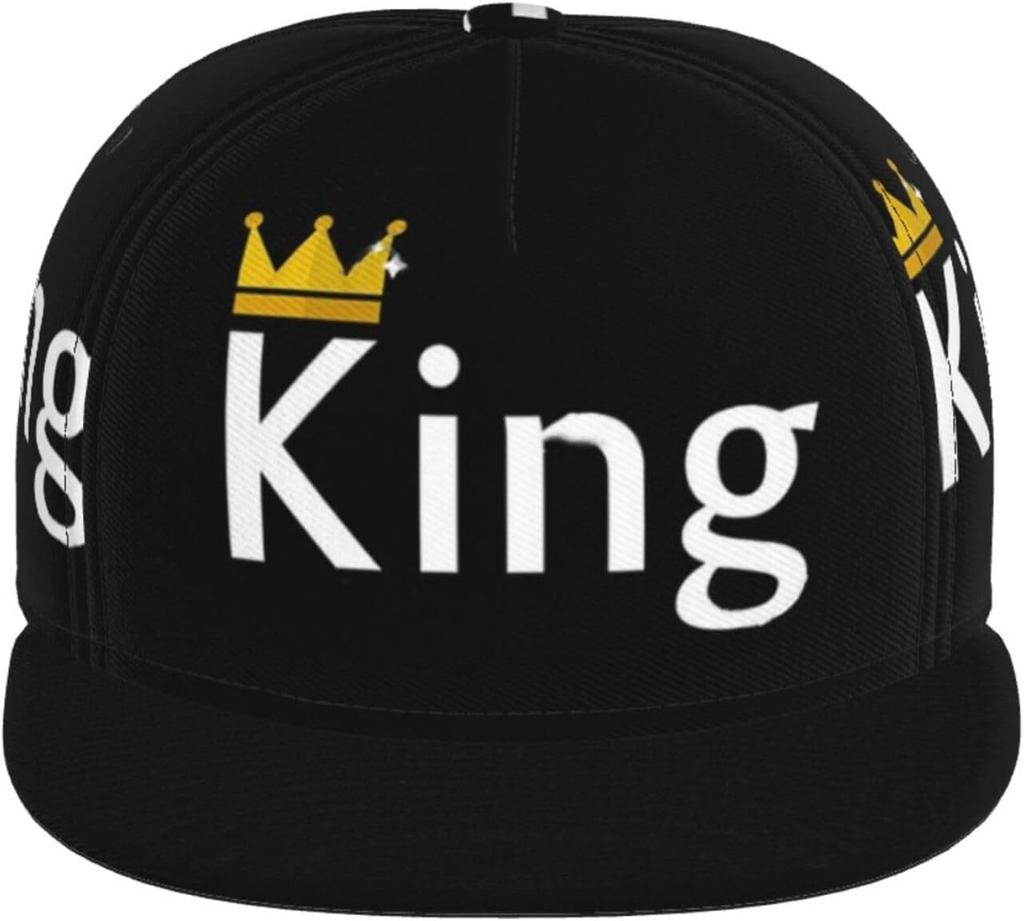 King Hats Matching Couples Baseball Cap Adjustable Valentine' S Day Snapback Baseball Hats for Women Men