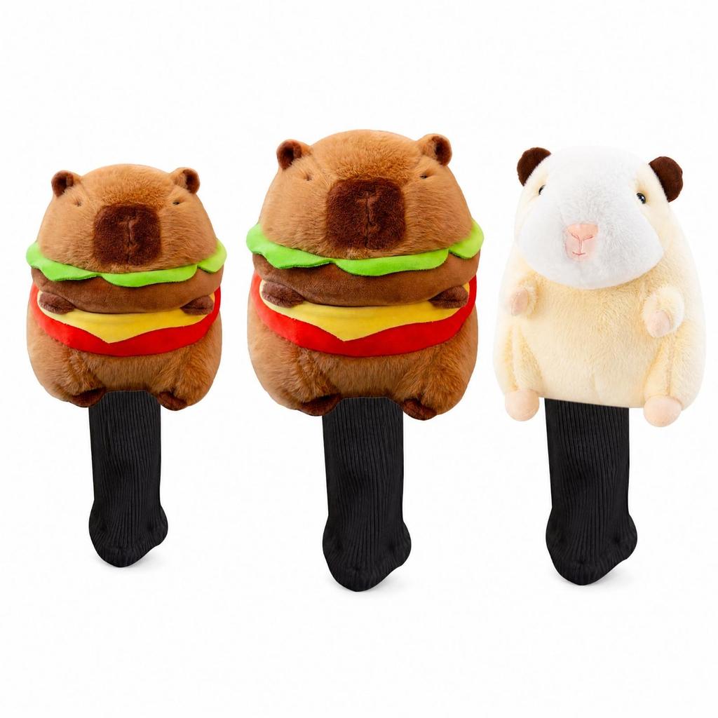 Club Head Cover Soft Guinea Driver Headcover Cute for Golfers Hamburger Pig