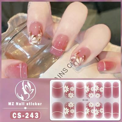 2025 New Waterproof No-bake Gel Nail Polish Film Full Sticker Japanese and Korean Style Spring and Summer Nail Art Film Paper Nail Film Paper Patch