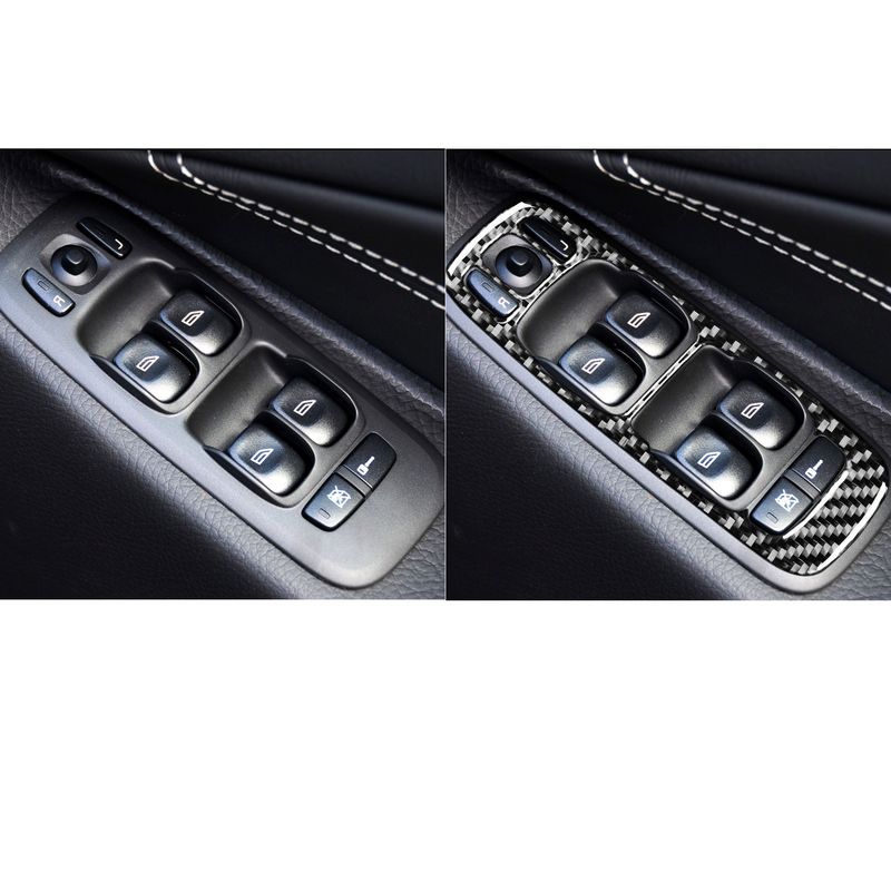 For Volvo XC90 2003—2014 Car Accessories Carbon Fiber Window Lifting Control Panel Interior Cover Trim Sticker Modification