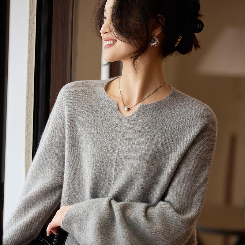 Dámský kašmírový svetr Kašmír Qinghe 30% kašmír 70% vlna podzimní a zimní pulovr hřejivý a módní