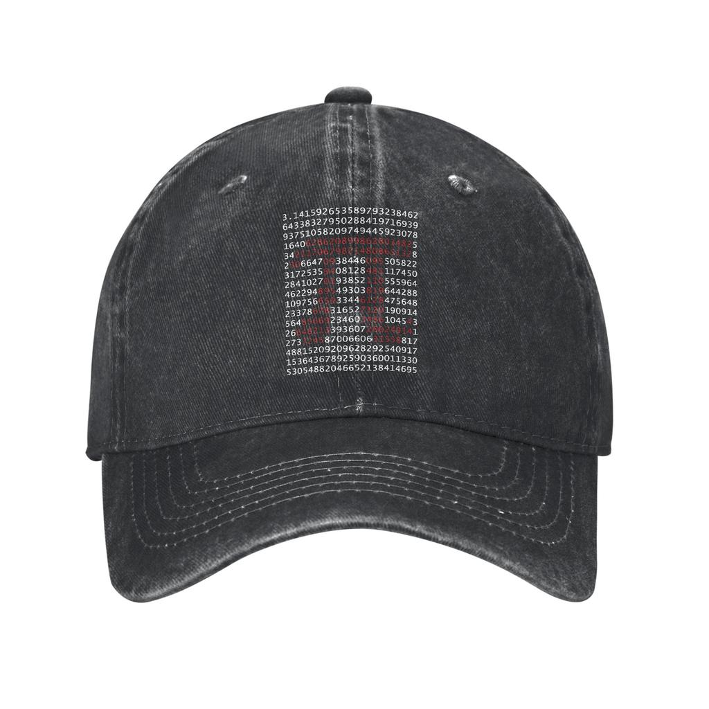 Retro Pi Symbol Vintage Math Lover Geek Baseball Cap for Unisex Women Distressed Denim Washed Outdoor Golf Adjustable Fit Hats Cap