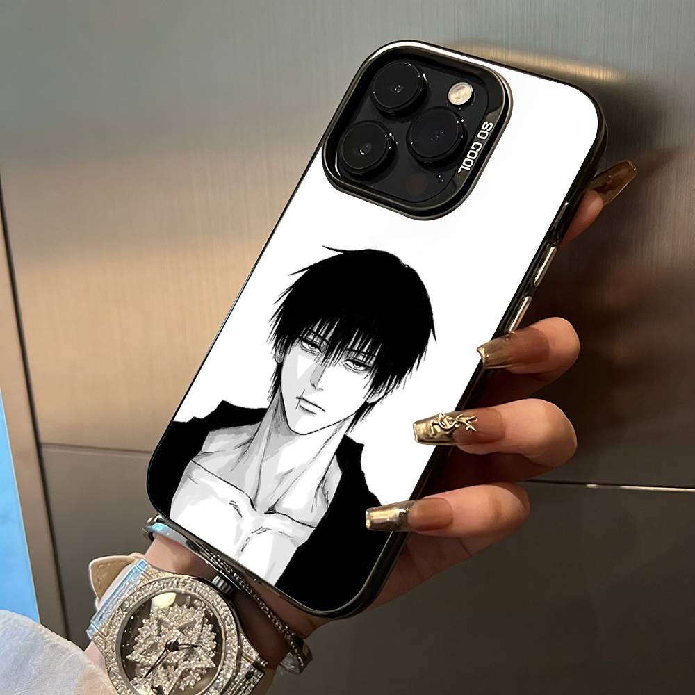Popular-Anime--Jujutsu -Kaisen Phone Case For iPhone 17,16,15,14,13,12,11 Plus Pro Max Colored Silver Phone Case