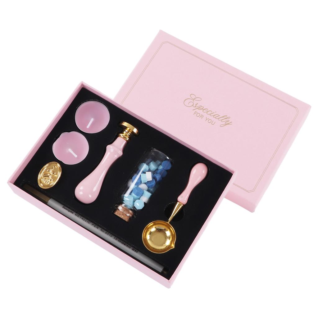 Wax Stamp Kit Retro Clear Pattern Retro Wax Stamp Sealing Kit with Detachable Handle for  Envelop