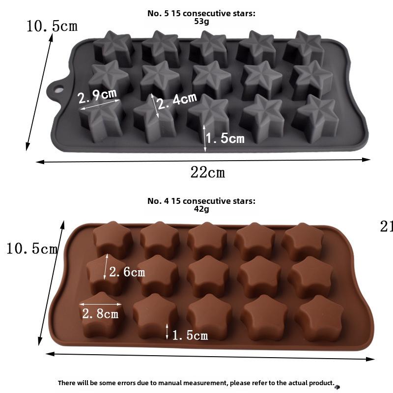 Silikonová 15hvězdičková forma na čokoládu, bonbóny, dort a led