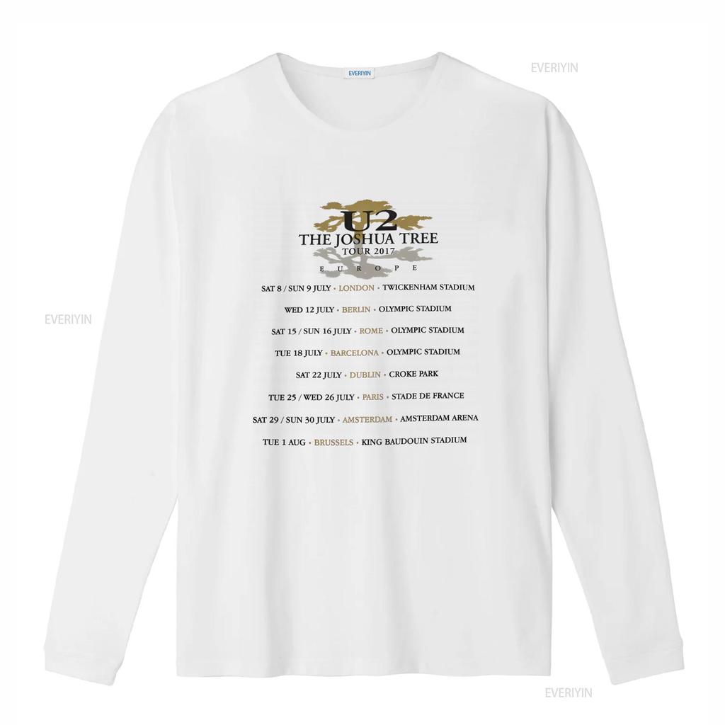 U2 The Joshua Tree Tour 2017 Europa Concerto Taglia L T Shirt vintage Lavato Morbido abbigliamento firmato Versatile Casual uomo
