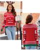 Women's Autumn and Winter Round Neck Sweater Christmas Knitted Pullover Letter Cartoon Thickened Sweater Long Sleeve Top