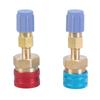2pcs Brass Quick Couplers Set High/Low Side Adapters Air Conditioning Hose Fitting Refrigerant Charge Hose for R1234YF