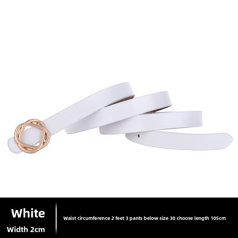 Leather Female Waist Belt With Smooth Snap Closure For Daily Outfits