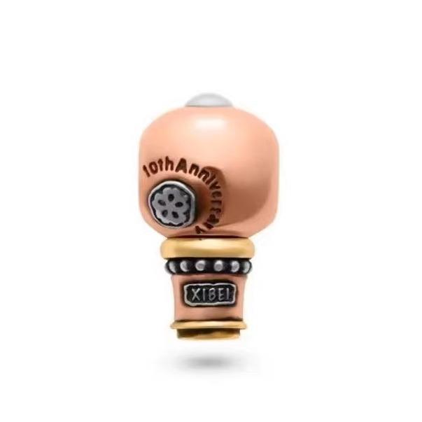 10th Anniversary Edition Xibeibu Copper Gold-Plated Wenwan DIY Three-way Connector Bracelet Beads Silver