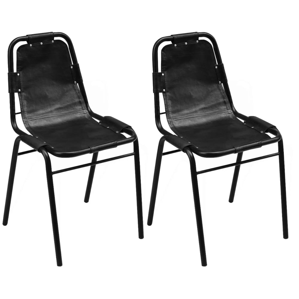 Chaises à manger lot de 2  cuir véritable