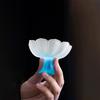 Glass Lotus Incense Burner Brass Nine-hole Incense Holder Incense Stick Holder for Yoga Meditation Spa Home Decor