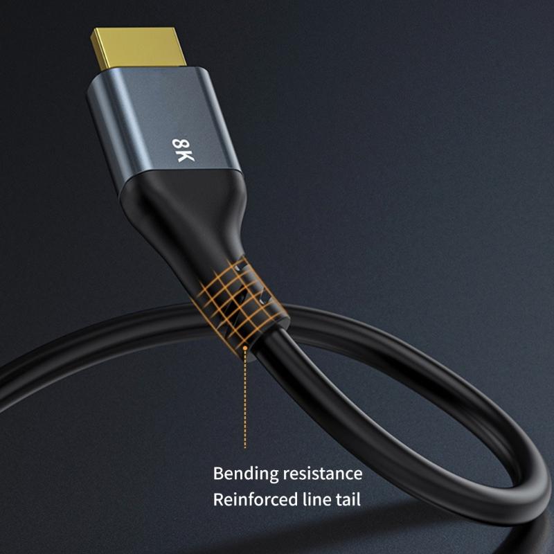8K HDTV Cable Braided HDTV To HDTV 2.1 Cord Supports 8K@60Hz 2K@144Hz 48Gbps for Monitors Gaming Consoles Projectors