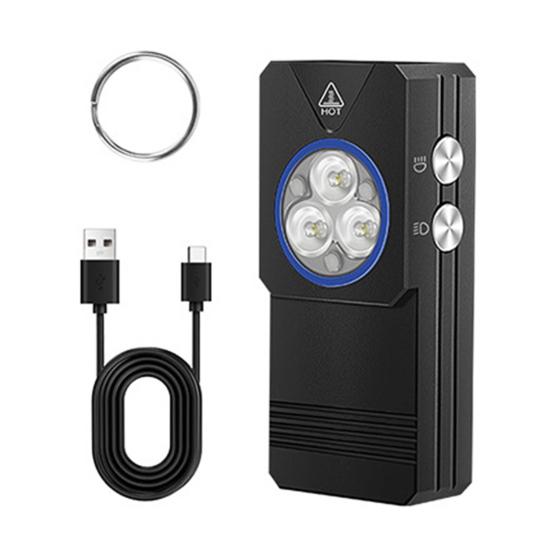 Keychain Flashlight Mini Keychain Torch Rechargeable Work Light Emergency Torch for Walking Camping Fishing