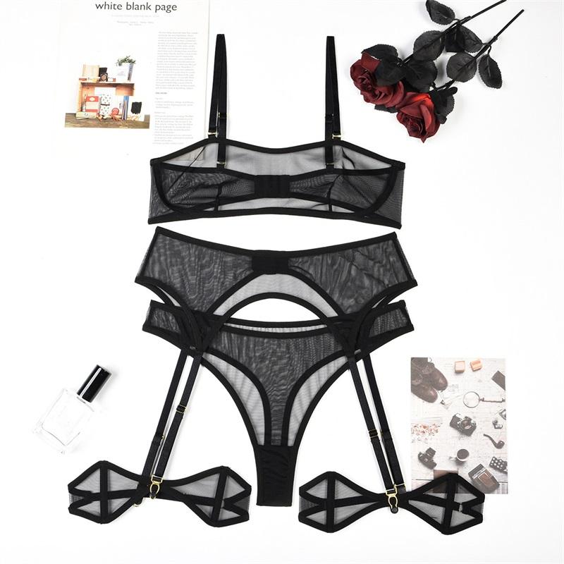 

Aduloty женское сексуальное нижнее белье летнее тонкое эротическое белье без косточек бюстгальтер с поддержкой сетки перспективный высокоэластичный удобный комплект 19,83 S чёрный