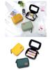 Damen Mini-Lippenstifttasche aus echtem Leder mit Spiegel - Modische und tragbare Drei-in-Eins Make-up-Tasche