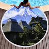 Japanese Mount Fuji Round Beach Towel,Snow Mountain Sand Free Lightweight Beach Blanket,Absorbent Quick Dry Pool Towel Yoga Mat