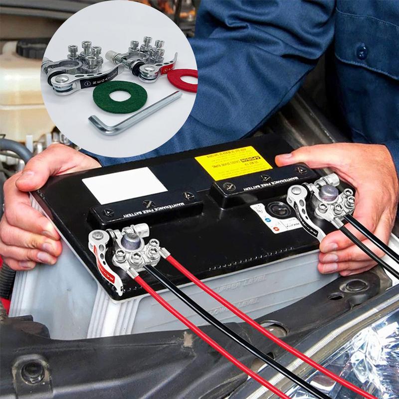 Auto Battery Terminal Connectors Positive Negative Car Battery Terminals Clamp Connector Quick Release Disconnect