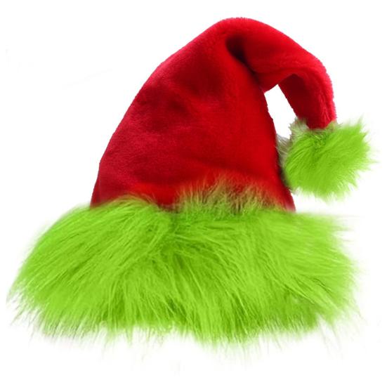 Christmas Hat Fluorescent Green Plush Retro Design Party Hat Christmas Scene Decoration Festive Atmosphere Christmas Accessory