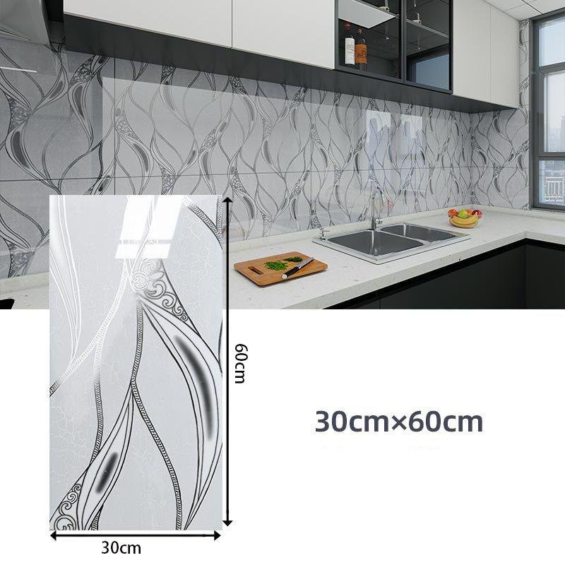 60*30cm Thickened Gold Foil Self-Adhesive Tile Sticker, Faux Ceramic Tile Wallpaper Waterproof  Wallsticker Kitchen & Living Room Decor