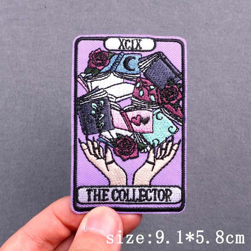 Hip Hop Punk Embroidery Patches For Clothing Thermoadhesive Patch Iron On Patches On Clothes Tarot Cards Skull Patch For Clothes