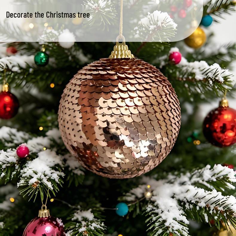 8CM Painted Glitter Christmas Ball Set Irregular Hollow Hanging Ornaments