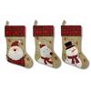 Christmas stockings old man snowman elk brown linen plaid Christmas gift stockings decorative candy bag