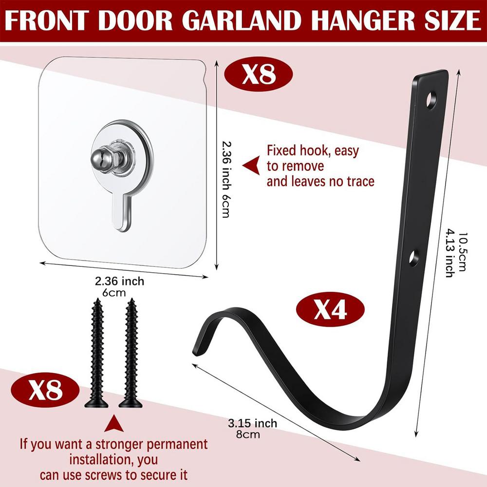 

Front Door Hanger Garland Hanger Wreath Holders Front Door Wreath Hook Outdoor Wreath Hanger Doorway Garland Hanger Over The чёрный