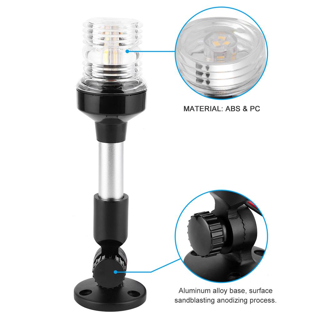 2 Nautical Mile Navigation Anchor Lights All Round 180 Degrees White LED 12 24V