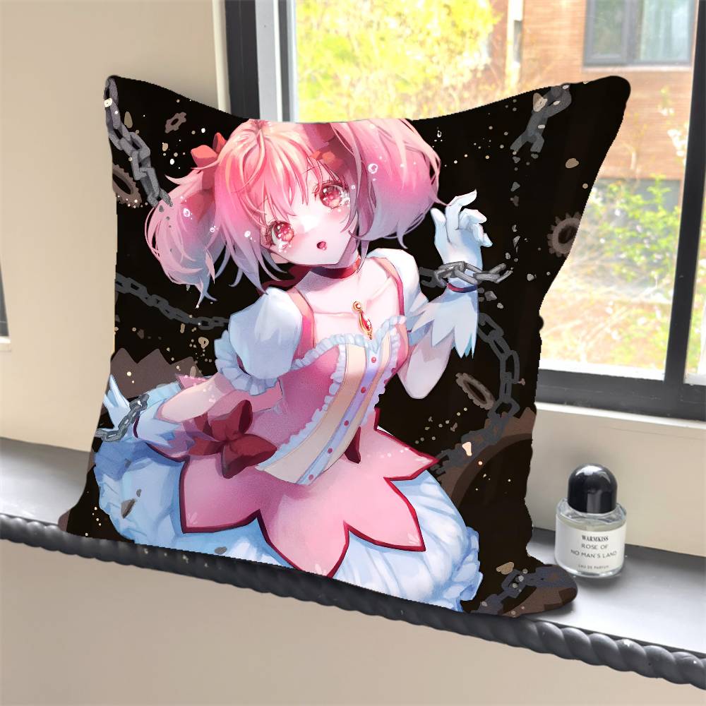Kaname Madoka Mahou Shoujo Madoka Magica Anime Pillow Case Square Pillow Bedroom Sofa Leisure Comfort Cushion Home Decoration