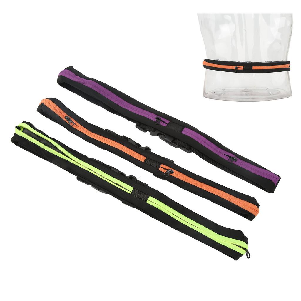 3Pcs Outdoor Sports Mini Waist Bag Anti Theft Invisible Waist Pack Double Pocket Waterproof Phone Belt Nylon Casual