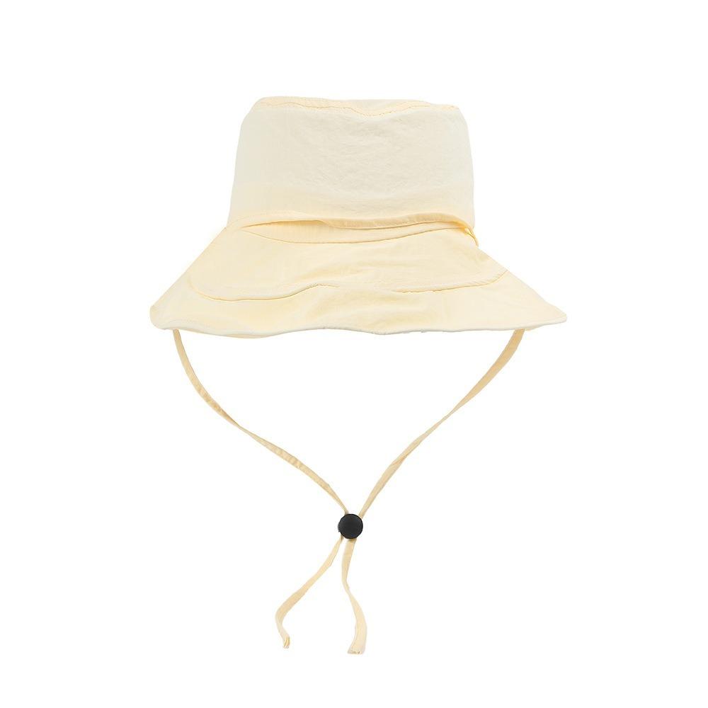 Pleasantly Cool Sunshade Bucket Hat Windproof Rope Foldable Basin Cap  Travel