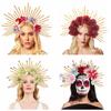 Multiple Colors Halloween Goddess Halo Hair Hoop Party Attire Rose Halo Hairband  Stage Performance
