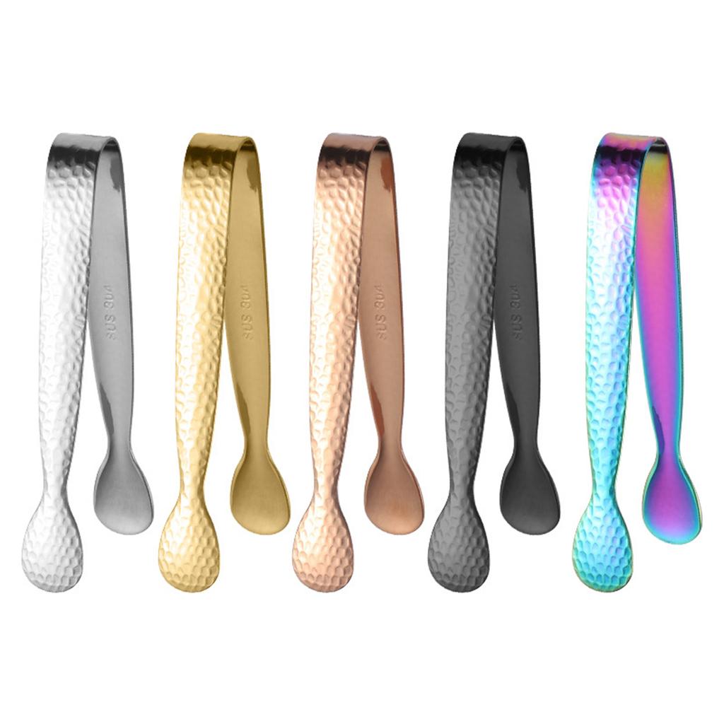 Pakke med 2 Mini Isbiterklyper i Rustfritt Stål Sukkerklyper For Selskaper og Daglig Bruk på Kjøkken eller Bar Isbøtte