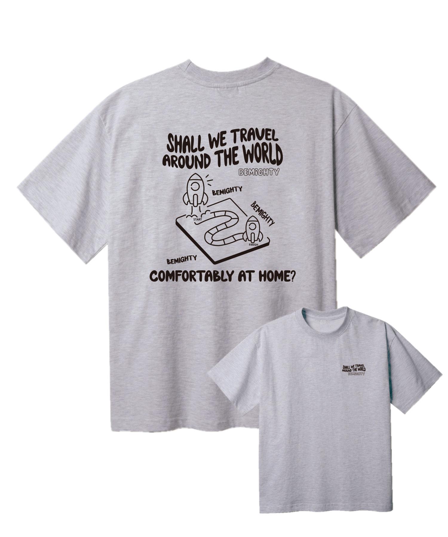 B Mighty Blue Marble Oversized Short Sleeve T-Shirt [Melan Grey] D/Xl
