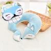 Cute Fox U Shape Neck Pillow Animal Cotton Plush Travel Car Home Pillow Health Care with Eye Mask Nap Animal Pillow Almohada