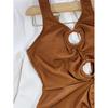 Women's High-End European & American Sexy Cutout One-Piece Triangle Swimsuit