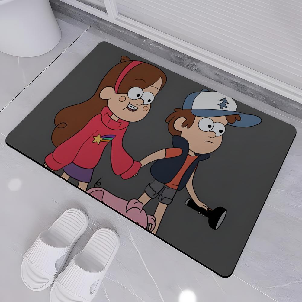Tappetino da Pavimento ANIME G-Gravity Falls Tappetino Assorbente Tappeto d'Ingresso Antiscivolo per Bagni Servizi Igienici e WC