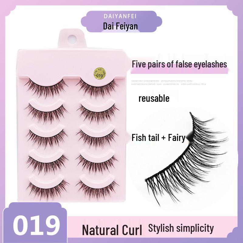 

Fairy A-Type Fishtail 019 False Eyelashes - Long Style, 5-Pair Pack розовый