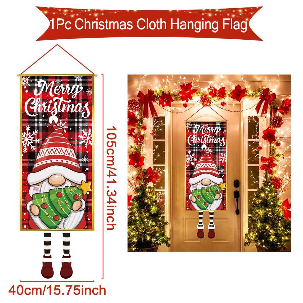 Christmas Hanging Flag Porch Door Banner Christmas Decorations For Home 2024 Ornaments Xmas Gifts Navidad New Year Decor 2025