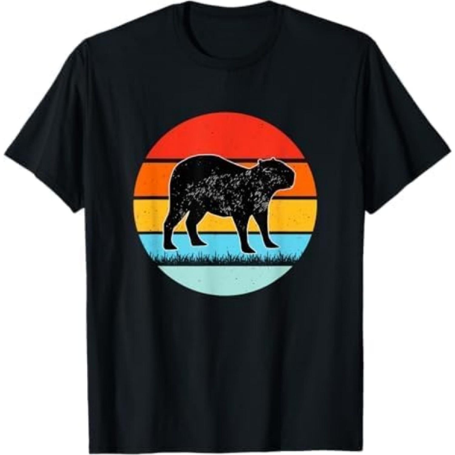 Capybara Vintage Rodent Funny Retro Capybara T-Shirt BAOANH Mens Womens Tank Top Sweatshirt Hoodie Longsleeve Black XXXXXL разноцветный