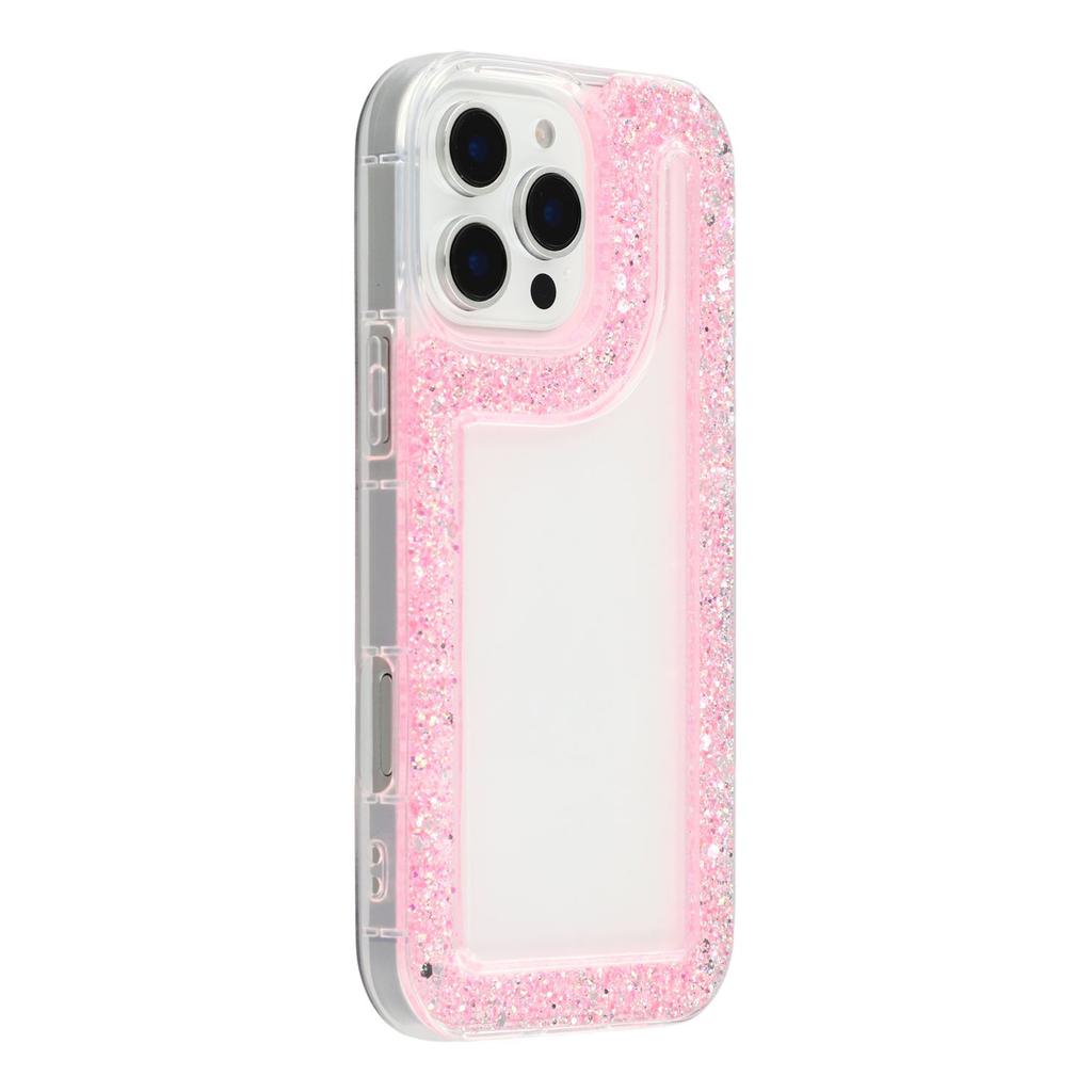 For iPhone 16 Pro Max Case Glitter Epoxy Soft TPU Clear Back Cover