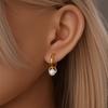 100% 925 Silver Pearl Golden Geometry Hoop Earrings For Women Fashion Birthday Party Wedding Jewelry Engagement Jewelry
