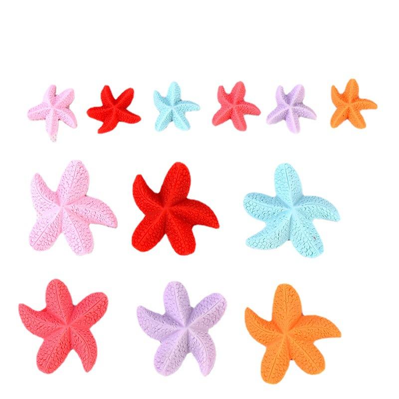 Mini Colorful Starfish Micro-landscape Decorative Item Resin Handicraft Decorative Accessory Mediterranean Pentagonal Small Starfish