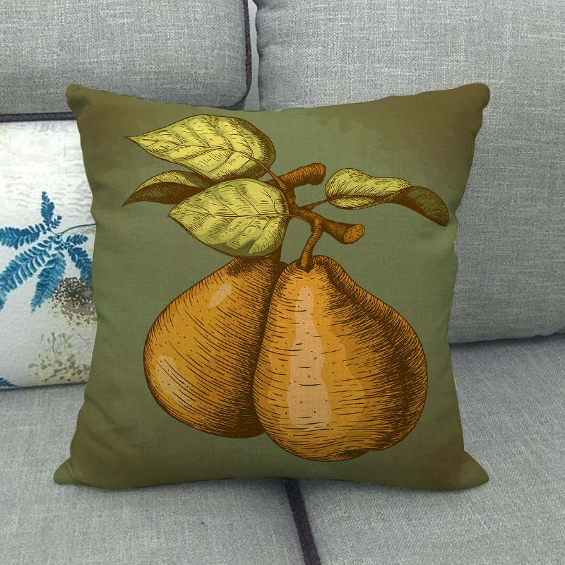 Cartoon Fruit And Vegetable Series Digital Printing Short Plush Pillow Covers For Car Sofa Office Cushion Cover Home Goods