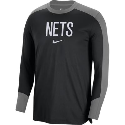 Dri-Fit NBA Crew Neck Pullover Raglan Long Sleeve 2024/25 Season Brooklyn Nets Basketball Jersey Unisex Tops FV1627-002